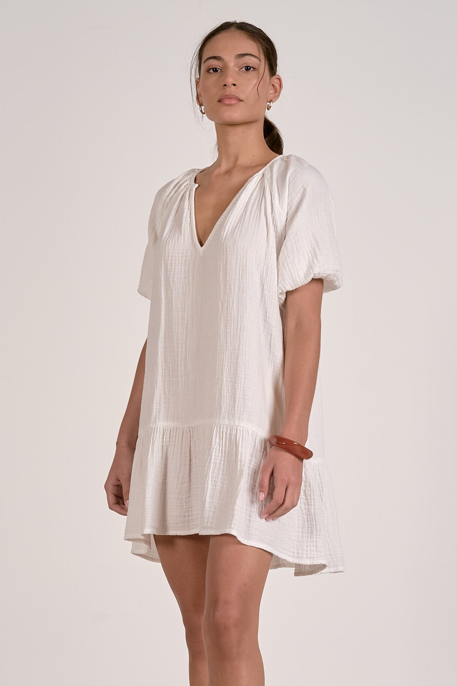Elan Women's Textured Dress Swim Cover-Up - White