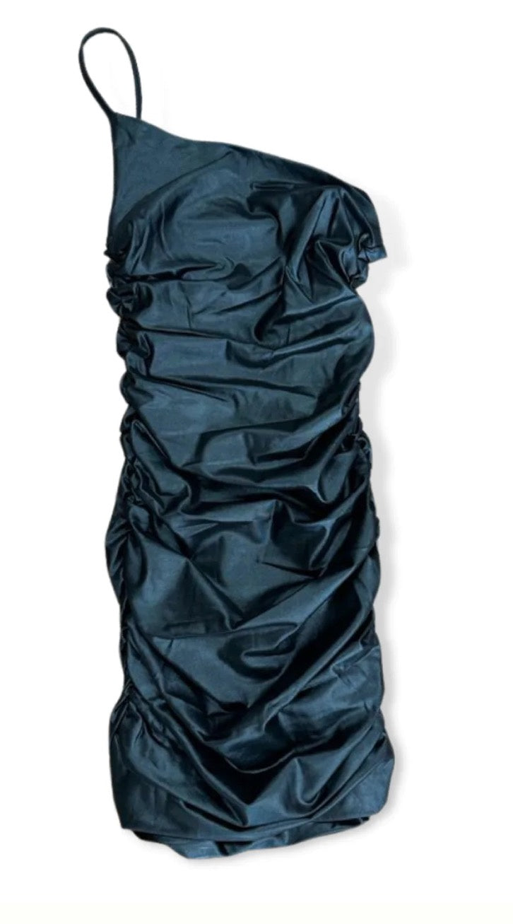KatieJNYC Junior Cameron Faux Leather One Shoulder Dress L KatieJNYC Junior Cameron Faux Leather One Shoulder Dress L